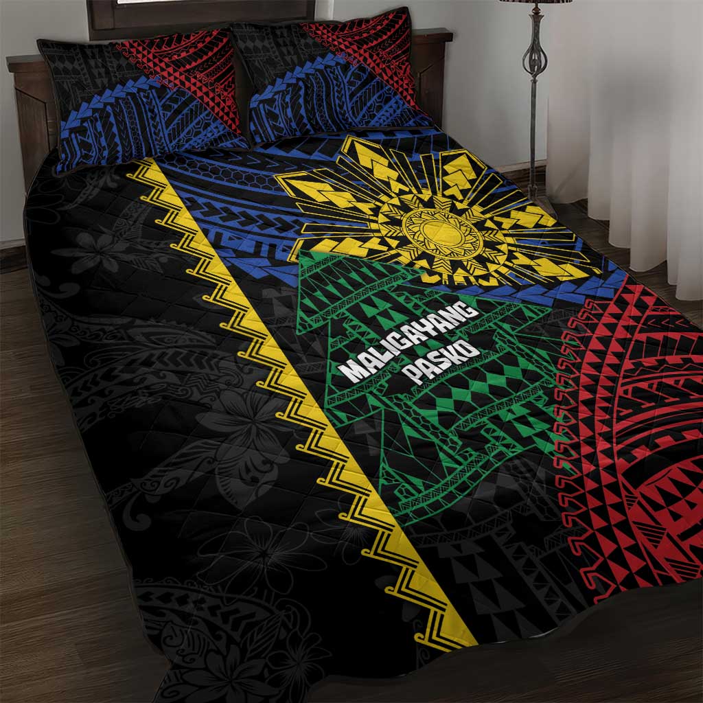 Philippines Christmas Quilt Bed Set Xmas Tree Filipino Tribal Patterns - Polynesian Pride