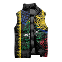 Personalised Philippines Christmas Sleeveless Puffer Jacket Xmas Tree Filipino Tribal Patterns - Polynesian Pride