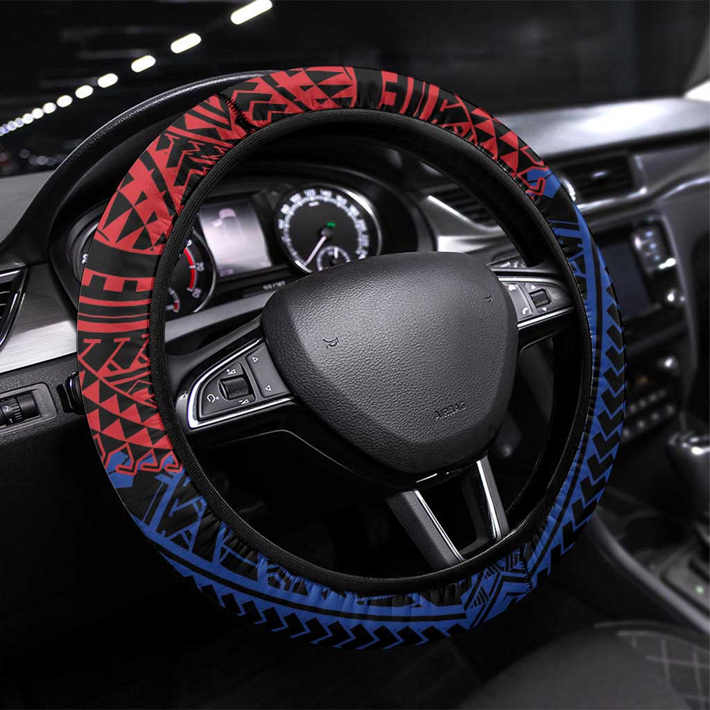 Philippines Christmas Steering Wheel Cover Xmas Tree Filipino Tribal Patterns - Polynesian Pride