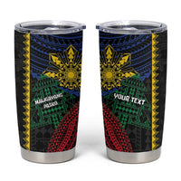 Personalised Philippines Christmas Tumbler Cup Xmas Tree Filipino Tribal Patterns - Polynesian Pride