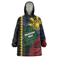 Personalised Philippines Christmas Wearable Blanket Hoodie Xmas Tree Filipino Tribal Patterns - Polynesian Pride