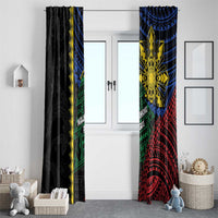 Philippines Christmas Window Curtain Xmas Tree Filipino Tribal Patterns - Polynesian Pride