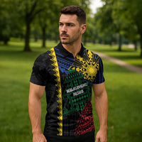 Personalised Philippines Christmas Zipper Polo Shirt Xmas Tree Filipino Tribal Patterns - Polynesian Pride