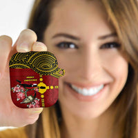 Rotuma Christmas AirPods Case Rotuma Myzomela Birds With Hibiscus Flowers - Polynesian Pride
