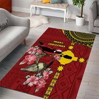Rotuma Christmas Area Rug Rotuma Myzomela Birds With Hibiscus Flowers - Polynesian Pride