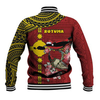 Rotuma Christmas Baseball Jacket Rotuma Myzomela Birds With Hibiscus Flowers - Polynesian Pride