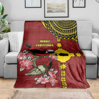 Rotuma Christmas Blanket Rotuma Myzomela Birds With Hibiscus Flowers - Polynesian Pride