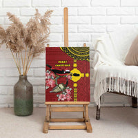 Rotuma Christmas Canvas Wall Art Rotuma Myzomela Birds With Hibiscus Flowers - Polynesian Pride