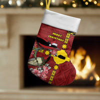 Rotuma Christmas Stocking Rotuma Myzomela Birds With Hibiscus Flowers - Polynesian Pride