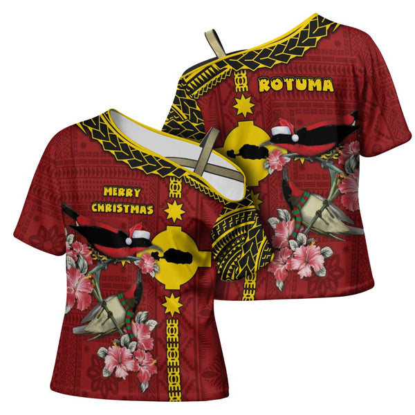 Rotuma Christmas Cross Shoulder Shirt Rotuma Myzomela Birds With ...