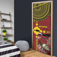Rotuma Christmas Door Cover Rotuma Myzomela Birds With Hibiscus Flowers - Polynesian Pride