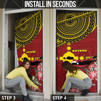 Rotuma Christmas Door Cover Rotuma Myzomela Birds With Hibiscus Flowers - Polynesian Pride