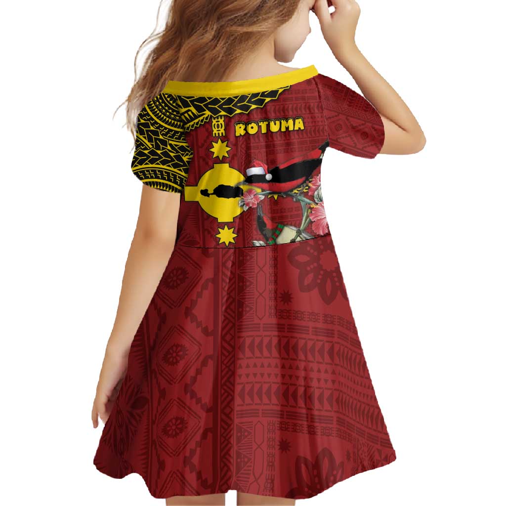 Rotuma Christmas Family Matching Off Shoulder Maxi Dress and Hawaiian Shirt Rotuma Myzomela Birds With Hibiscus Flowers - Polynesian Pride