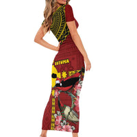 Rotuma Christmas Family Matching Short Sleeve Bodycon Dress and Hawaiian Shirt Rotuma Myzomela Birds With Hibiscus Flowers - Polynesian Pride