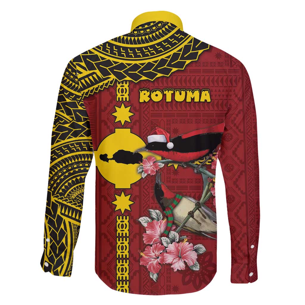 Rotuma Christmas Family Matching Tank Maxi Dress and Hawaiian Shirt Rotuma Myzomela Birds With Hibiscus Flowers - Polynesian Pride