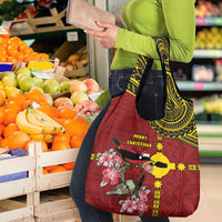 Rotuma Christmas Grocery Bag Rotuma Myzomela Birds With Hibiscus Flowers - Polynesian Pride