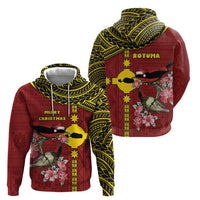 Rotuma Christmas Hoodie Rotuma Myzomela Birds With Hibiscus Flowers - Polynesian Pride