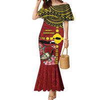 Rotuma Christmas Mermaid Dress Rotuma Myzomela Birds With Hibiscus Flowers - Polynesian Pride