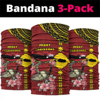 Rotuma Christmas Neck Gaiter Rotuma Myzomela Birds With Hibiscus Flowers - Polynesian Pride