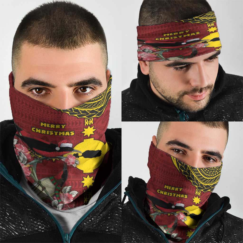 Rotuma Christmas Neck Gaiter Rotuma Myzomela Birds With Hibiscus Flowers - Polynesian Pride
