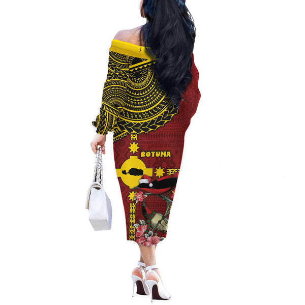 Rotuma Christmas Off The Shoulder Long Sleeve Dress Rotuma Myzomela ...