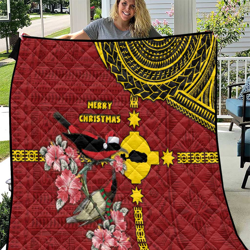 Rotuma Christmas Quilt Rotuma Myzomela Birds With Hibiscus Flowers - Polynesian Pride