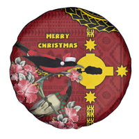 Rotuma Christmas Spare Tire Cover Rotuma Myzomela Birds With Hibiscus Flowers - Polynesian Pride