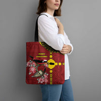 Rotuma Christmas Tote Bag Rotuma Myzomela Birds With Hibiscus Flowers - Polynesian Pride