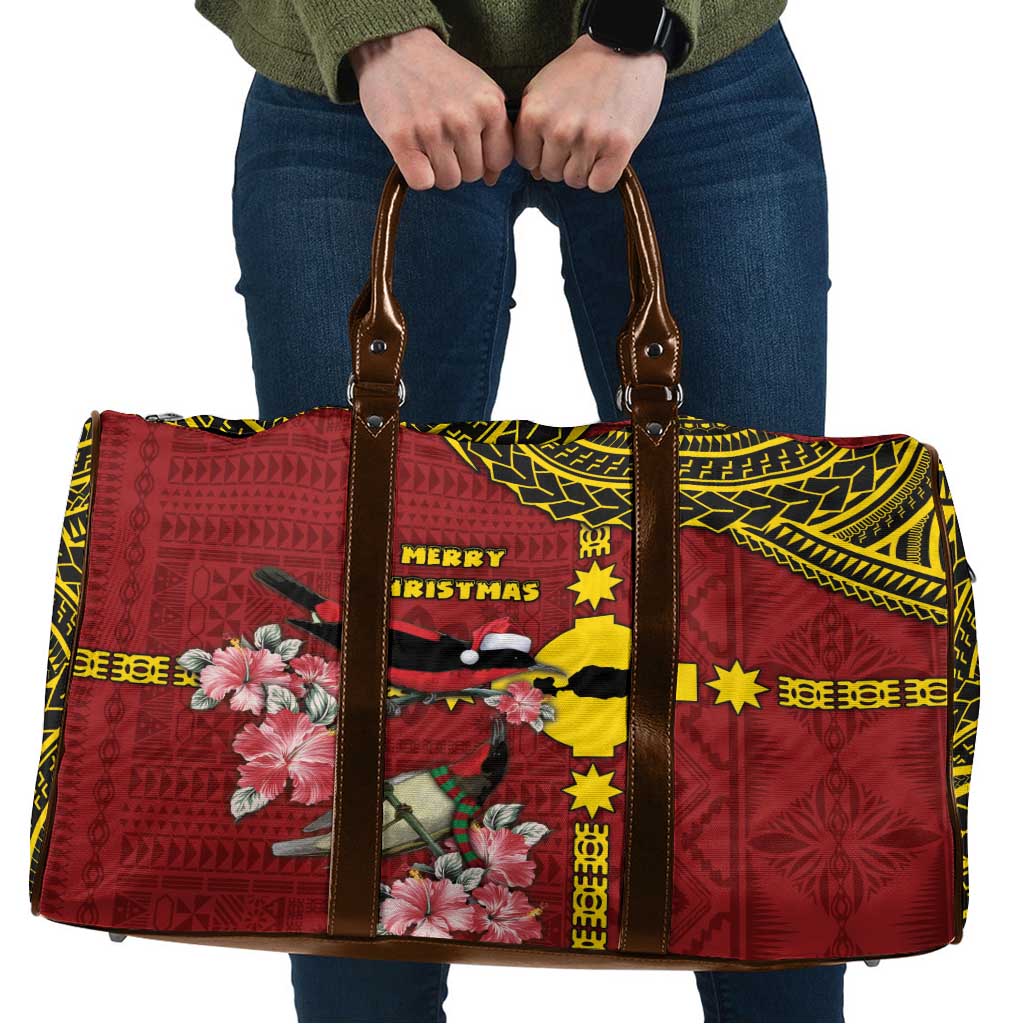 Rotuma Christmas Travel Bag Rotuma Myzomela Birds With Hibiscus Flowers - Polynesian Pride