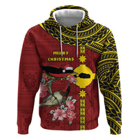 Rotuma Christmas Zip Hoodie Rotuma Myzomela Birds With Hibiscus Flowers - Polynesian Pride