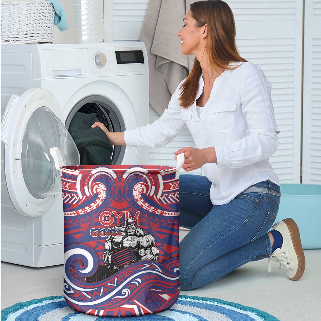 Samoa Gym Laundry Basket Muscle Samoan Tribal Waves - Polynesian Pride
