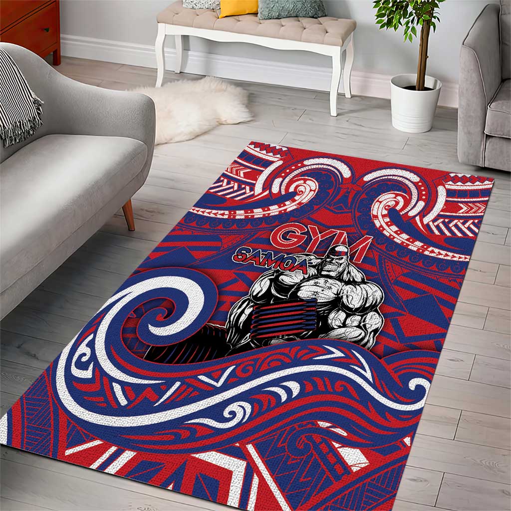 Samoa Gym Area Rug Muscle Samoan Tribal Waves - Polynesian Pride