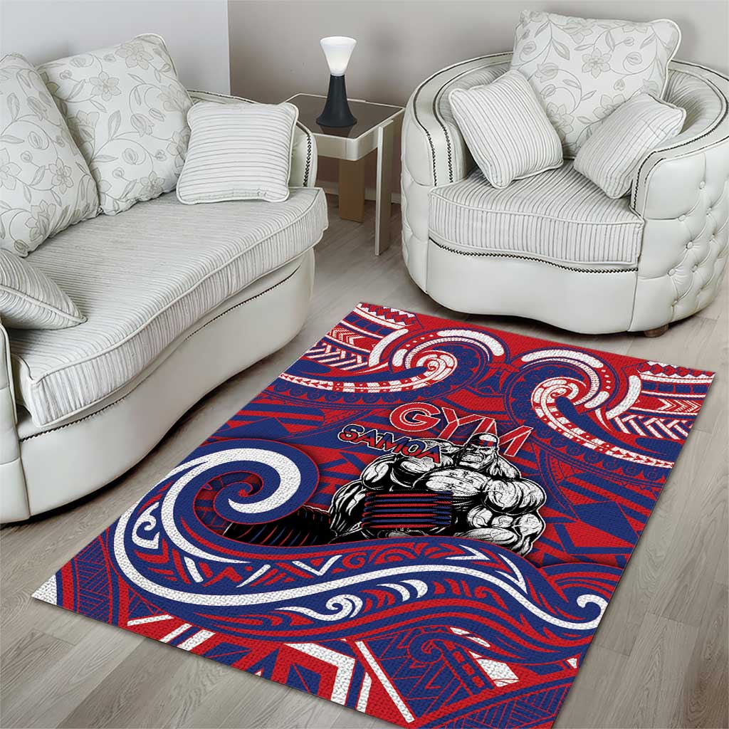 Samoa Gym Area Rug Muscle Samoan Tribal Waves - Polynesian Pride
