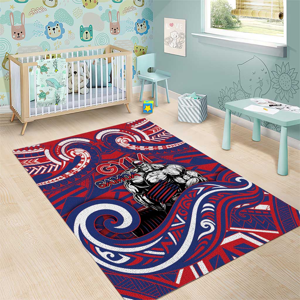 Samoa Gym Area Rug Muscle Samoan Tribal Waves - Polynesian Pride