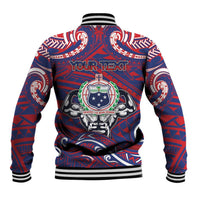 Personalised Samoa Gym Baseball Jacket Muscle Samoan Tribal Waves - Polynesian Pride