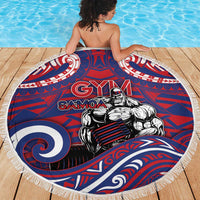 Samoa Gym Beach Blanket Muscle Samoan Tribal Waves - Polynesian Pride