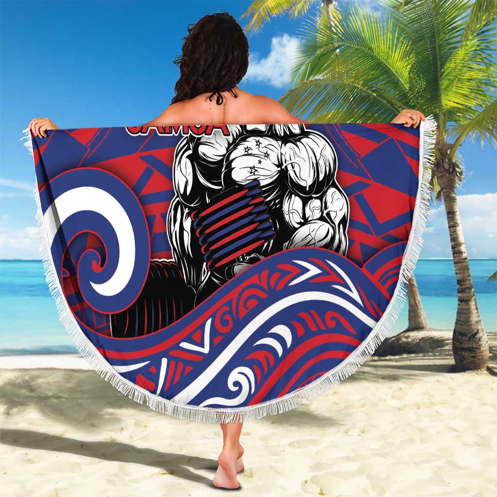 Samoa Gym Beach Blanket Muscle Samoan Tribal Waves - Polynesian Pride