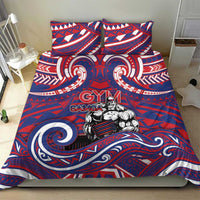 Samoa Gym Bedding Set Muscle Samoan Tribal Waves - Polynesian Pride