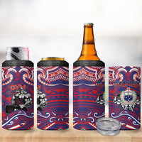 Personalised Samoa Gym 4 in 1 Can Cooler Tumbler Muscle Samoan Tribal Waves - Polynesian Pride