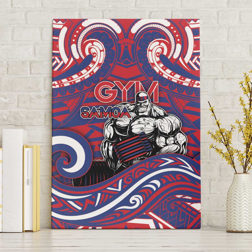 Samoa Gym Canvas Wall Art Muscle Samoan Tribal Waves - Polynesian Pride