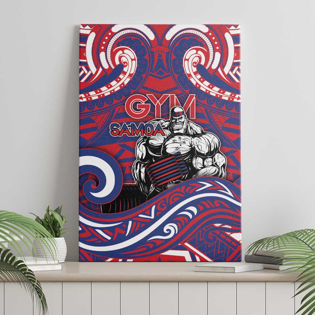 Samoa Gym Canvas Wall Art Muscle Samoan Tribal Waves - Polynesian Pride