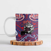 Personalised Samoa Gym Ceramic Mug Muscle Samoan Tribal Waves - Polynesian Pride
