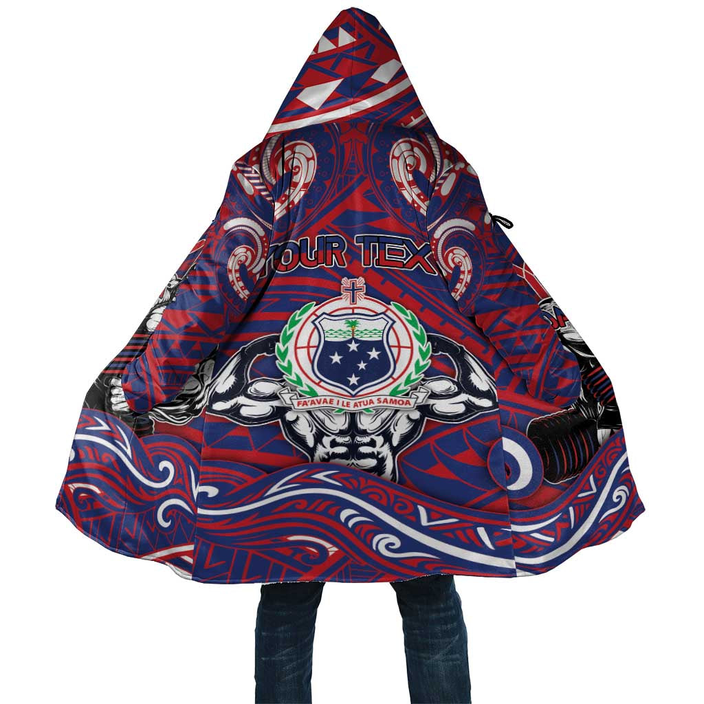 Personalised Samoa Gym Cloak Muscle Samoan Tribal Waves DT05 Unisex Navy - Polynesian Pride