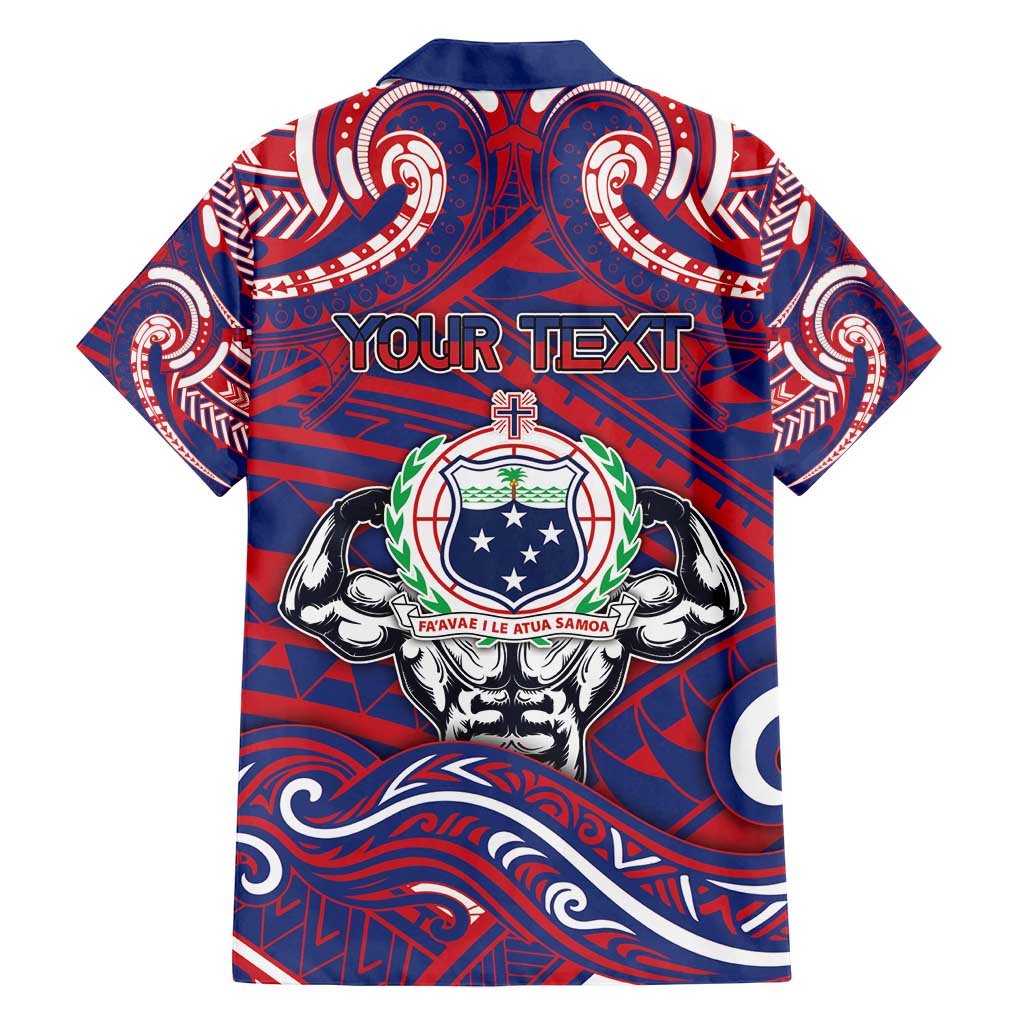 Personalised Samoa Gym Family Matching Long Sleeve Bodycon Dress and Hawaiian Shirt Muscle Samoan Tribal Waves - Polynesian Pride