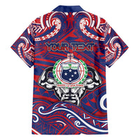 Personalised Samoa Gym Family Matching Long Sleeve Bodycon Dress and Hawaiian Shirt Muscle Samoan Tribal Waves - Polynesian Pride