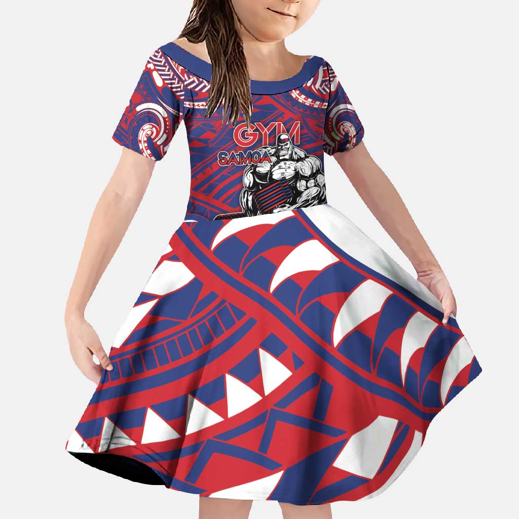 Personalised Samoa Gym Family Matching Mermaid Dress and Hawaiian Shirt Muscle Samoan Tribal Waves - Polynesian Pride