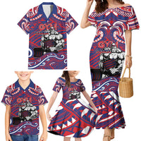 Personalised Samoa Gym Family Matching Mermaid Dress and Hawaiian Shirt Muscle Samoan Tribal Waves - Polynesian Pride
