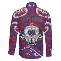 Personalised Samoa Gym Family Matching Short Sleeve Bodycon Dress and Hawaiian Shirt Muscle Samoan Tribal Waves - Polynesian Pride