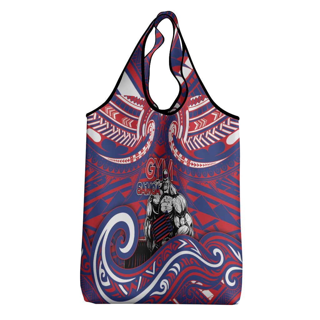 Samoa Gym Grocery Bag Muscle Samoan Tribal Waves - Polynesian Pride