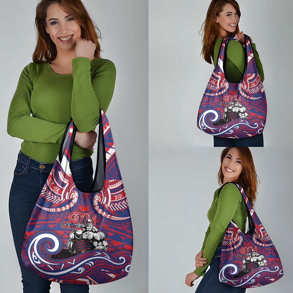 Samoa Gym Grocery Bag Muscle Samoan Tribal Waves - Polynesian Pride
